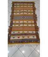 vintage rug handmade moroccan berber carpet real wool traditional for de... - £339.62 GBP