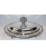 Vintage Lunt Silverplate Footed Covered Dish w 10&quot; Pyrex Glass Pie Plate... - €126,65 EUR