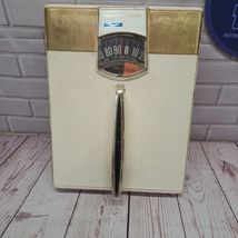 Vintage Health-O-Meter Bathroom Scale White &amp; Gold Retro 50s, 60s Used - $23.75