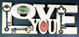 Hobby Lobby Love You Wall Hanger With Keys &amp; Locks Romantic Shabby 18.5&quot; x 7.5&quot; - £15.68 GBP