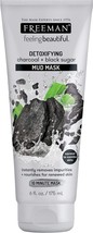 FREEMAN Detoxifying Charcoal &amp; Black Sugar Mud Mask, Hydrating and Oil A... - £16.77 GBP