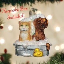 Bubble Bath Buddies Old World Christmas Blown Glass Collectible Holiday Ornament - £15.99 GBP
