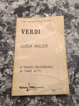 Verdi Luisa Miller Vocal Score Kalmus Belwin Mills - £10.88 GBP
