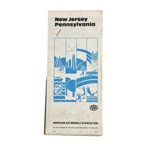 Vintage 1981 AAA Road Map of New Jersey and Pennsylvania Travel Driving Highway - £4.57 GBP