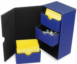 BCW Blue Leatherette Deck Box Vault LX Hold 200 Sleeved - £20.30 GBP