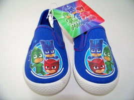 PJ Masks Canvas SlipOn Shoes Size 6 Blue Rubber Sole Toddlers Boys Girls Kids - £6.28 GBP