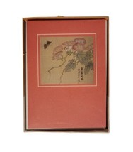 Vtg 9 Blank Note Cards Japanese Pink Morning Glory Flowers Drawing Gibso... - £11.95 GBP