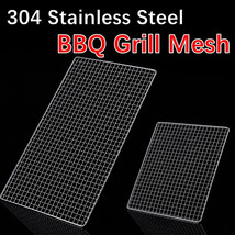 Square Barbecue Grill Net Mesh Korean BBQ Mats Grilling Racks Stainless Steel - £15.23 GBP+