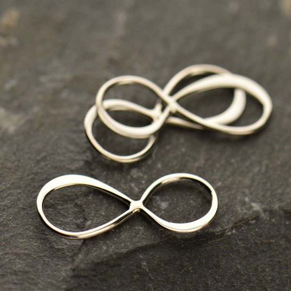 Jewelry Supplies - Medium Infinity Charm Silver Links 8x19mm - $4.68