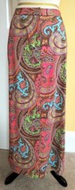 BUSHWACKER Marrakesh Express Colorful Paisley Long Stretch Cotton Skirt ... - £23.04 GBP