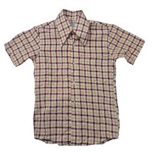 Vtg 70s J.C.Penney Towncraft Penn Prest Button Up Shirt Yellow/Red Plaid... - $29.70