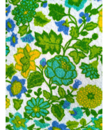 Awesome MiD Mod Aqua &amp; Yellow Flower Power Terry Cloth 60&quot; Tablecloth w/... - £53.16 GBP