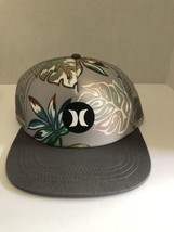 Hurley Balboa Trucker Hat Snap Back Adjustable Gray Floral OSFA LOGO - £18.67 GBP