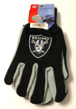 $7.99 Oakland Raiders NFL Football Sports Utility Gloves Black 2003 One Size New - £8.50 GBP