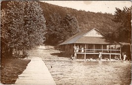 RPPC Family Cabin on Lake Long Pier or Dock c1910 Real Photo Postcard X10 - £15.92 GBP