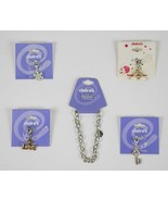 CLAIRES 7.5&quot; CHARM BRACELET 4 CHARMS NEW KEY LOVE HEART RAINBOW SNOWFLAKE - $7.12