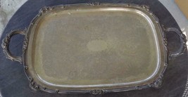 Vintage English Silver MFG Corp. 722/20 Footed Silver Plate Waiter Tray - GDC - $59.39