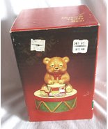  Trim Shoppe Christmas Bear Musical Box Plays Silent Night - £19.65 GBP
