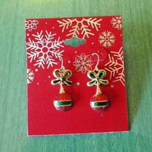 Kohl&#39;s Christmas Ornament Pierced Drop Earrings - Fishhook Backing - New! - £10.20 GBP