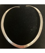 Heavy Solid Sterling Silver 17” Choker Collar Necklace 62g &amp; 1 cm Wide - $171.16 CAD