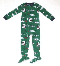 Carters Fleece Footed Pajama Blanket Sleeper Sz. 6 7 8 12 14 Shark Christmas - £21.96 GBP