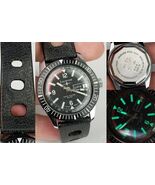 vintage diver watch Mens Lucerne 5ATM glow black date tachymetre VIDEO W... - $3,301.75 MXN