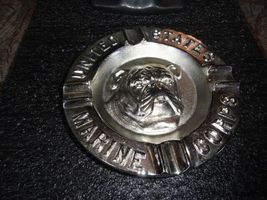 USMC Black Baseball Cap and Alum Nickel Chrome Plated Ashtray 7" Diameter NEW image 3