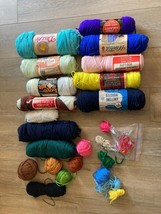 Mixed Yarn Lot Of  Approx 18 Skeins Some New Some Used - $100.00