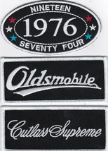 1976 OLDSMOBILE CUTLASS SUPREME SEW/IRON PATCH EMBLEM BADGE EMBROIDERED  - £13.34 GBP