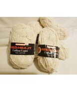 5 Red Heart Yarn 100% Cotton Capri - 6 Natural Cream 1.76 oz - VTG Coats... - $19.79