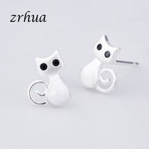 S925 Stamp Silver Color Needle earrings Women Jewelry Stud Earrings for School G - £10.46 GBP