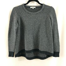 Madewell Womens Riverside Pullover Sweater in Dotweave Oversized Hi Lo Black S - £15.29 GBP