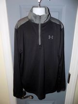 Under Armour Heat Gear Loose 1/4 Zip Pullover Black/Gray Size M Youth EUC - $24.30