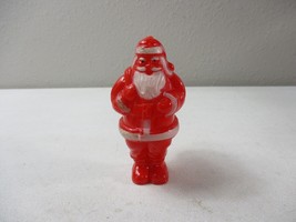 Vintage Red &amp; White plastic Santa Candy Container-Christmas Ornament 4” - £20.93 GBP