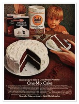 Gold Medal Flour Betty Crocker One-Mix Cake Vintage 1972 Full-Page Magazine Ad - £7.63 GBP