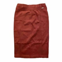 Andrew Marc Red Faux Suede Pencil Skirt Womens Medium Straight Pull-On NEW - £16.78 GBP