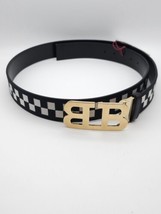 Bally Mens B Chain Leather Fabric Adjustable Reversible Belt Black EU115... - £104.06 GBP