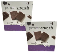 2 Packs Power Crunch Protein Energy Bar - Triple Chocolate 12 bars - £31.84 GBP