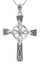 Jewelry Trends Celtic Four Point Cross Silver Pendant Necklace 18&quot; - £79.74 GBP