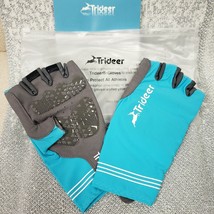 Brand New Trideer Half-Finger Gloves with Gel Palm, Light Blue, XL - £7.06 GBP
