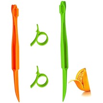 Orange Citrus Peelers, Set Of 4 Plastic Easy Slicer Cutter Peeler Kitche... - $17.99
