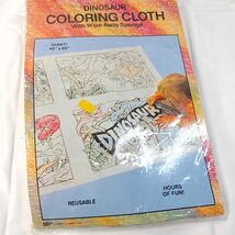 Vintage Dinosaur Crayon Coloring Cloth Kids 40x60" Reusable dino boy gir... - $20.00