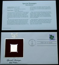 Special Messages BEST WISHES! 22K Gold Stamp USPS First Day of Issue 1987, - £8.70 GBP