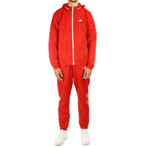 Nike 23FW Club Lined Woven Track Suit Men&#39;s Suit Jacket Pants Red NWT DR... - £97.42 GBP