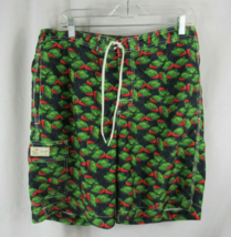 Mens Chaps swim trunks board shorts L large blue red bellied green piran... - $15.58