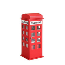 11.5&quot; Tall Leather Jewelry Box, British Telephone Design, Red - $47.99