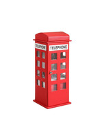 11.5&quot; Tall Leather Jewelry Box, British Telephone Design, Red - $65.08 CAD