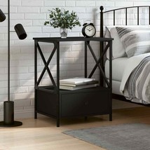 Industrial Wooden Bedside Table Cabinet Side Sofa Tables Nightstand With... - £56.19 GBP+