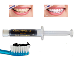 Natural Teeth Whitening Activated Charcoal Gel - Mint Flavor - Fresh Teeth White - £7.86 GBP