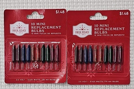 2.5 volt Mini Christmas Light Bulbs Multi Color 10 pk Lot Of 2 Packs New - $12.86